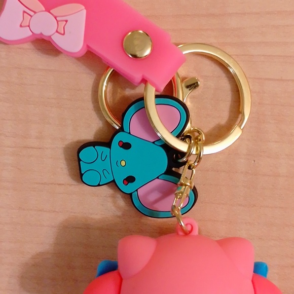 🆕 Sanrio My Melody Bear Suit Figurine Keychain Bag Clip - Picture 8 of 10